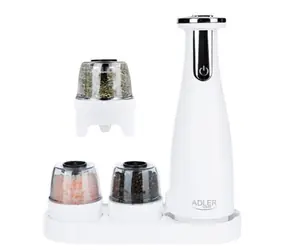 Adler AD 4449w biały / Młynek do soli i pieprzu / 150 ml / 1500 mAh