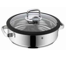 WMF Garnek do gotowania na parze 28 cm srebrny / 3,5 l / Stal nierdzewna 