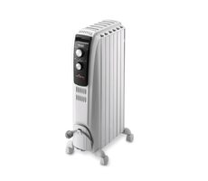 DeLonghi TRD40615 biały / Elektryczny grzejnik olejowy / 1500 W / 3 poziomy grzania / koła / termostat
