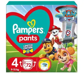 Spodnie Pampers Paw Patrol 9-15kg (72szt) / Majtki / Rozmiar 4 (9-15kg)