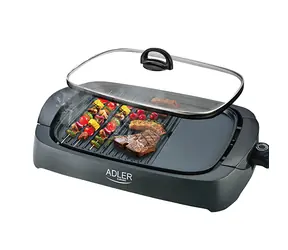 Adler AD 6610 czarny / Grill elektryczny / 3000W / powierzchnia 38 x 28 cm