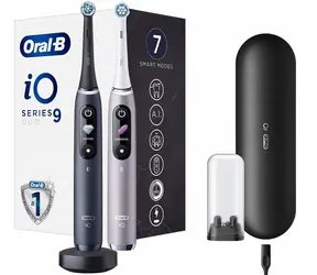 Oral-B iO Series 9 Duo Black Rose / Elektryczna szczoteczka do zębów / magnetyczne iO / 7 trybów / AI / OLED