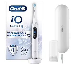 Oral-B iO Series 9 White Alabaster / Elektryczna szczoteczka do zębów / magnetyczne iO / 7 trybów / AI / OLED 
