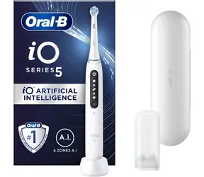 Oral-B iO Series 5 Całkiem biała / Elektryczna szczoteczka do zębów / magnetyczna iO / 5 trybów / AI / LED 