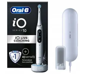 Oral-B iO Series 10 Stardust White / Elektryczna szczoteczka do zębów / magnetyczne iO / 7 trybów / timer / czujnik ciśnienia