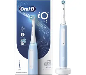 Oral-B iO Series 3 Ice Blue / Elektryczna szczoteczka do zębów / magnetyczne iO / 3 tryby / czujnik nacisku