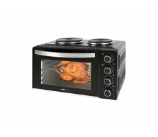 Clatronic KK 3786 czarny / Minipiekarnik z kuchenką / 3100W / 28L / 2 płyty 