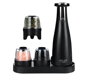 Adler AD 4449 czarny / Młynek do soli i pieprzu / 150 ml / 1500 mAh