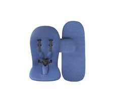 Bez opakowania - Zestaw startowy Mima Xari 2G/3G Denim Blue / podkładka z 5-punktowymi paskami oraz podnóżkiem i krawędzią materaca / bez pudełka