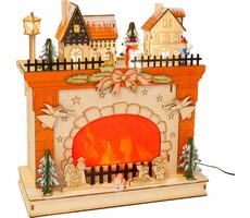 Zimowa scena z lampką świąteczną Small Foot przy kominku
