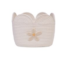 Childhome Kosz na zabawki Kwiat Off White 30x20x15 cm