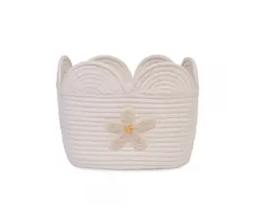 Childhome Kosz na zabawki Kwiat Off White 30x20x15 cm