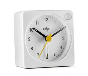 Braun BC02X biały / Klasyczny budzik / 1x bateria AA