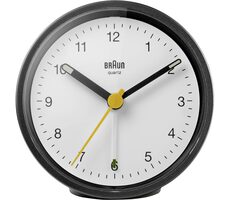 Braun BC12 czarno-biały / Klasyczny budzik / 1x bateria AAA