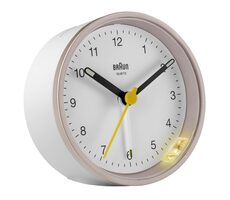 Braun BC12 różowo-biały / Klasyczny budzik / 1x bateria AAA