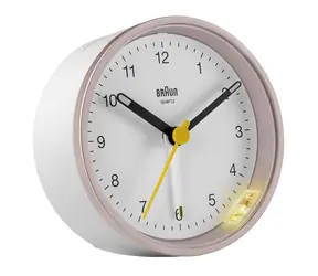 Braun BC12 różowo-biały / Klasyczny budzik / 1x bateria AAA