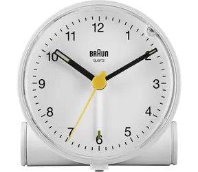 Braun BC01 biały / Klasyczny budzik / 1x bateria AA