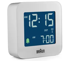 Braun BC08 biały / Cyfrowy budzik / DCF (sterowany radiowo) / 1x bateria AAA