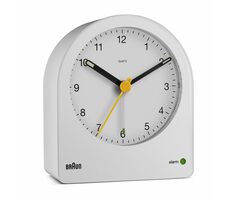Braun BC22 biały / Klasyczny budzik / Czujnik światła / 1x bateria AA 
