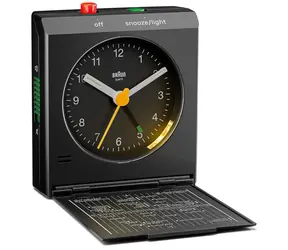 Braun BC05 czarny / Budzik podróżny / Analogowy / 1x bateria AA 