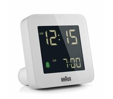 Braun BC09 biały / Cyfrowy budzik / DCF (sterowany radiowo) / 1x bateria AA