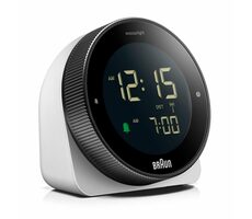 Braun BC24 biały / Cyfrowy budzik / LCD / DCF (sterowany radiowo) / 1x bateria AA