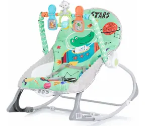CHIPOLINO Łóżeczko wibracyjne 2 w 1 Baby Spa Zielone / od 0 - 36 miesięcy / huśtawka 9 kg / krzesełko 18 kg