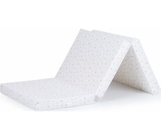 CHIPOLINO Materac składany 120x60 cm Białe, pudrowe gwiazdki