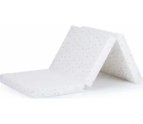 CHIPOLINO Materac składany 120x60 cm Białe, pudrowe gwiazdki