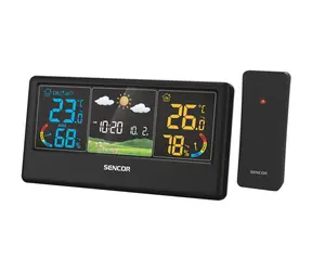 Sencor SWS 4100 B Stacja pogodowa / kolorowy wyświetlacz LCD / czujnik bezprzewodowy