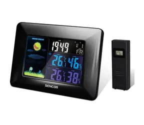 Sencor SWS 4250 Stacja pogodowa czarna / kolorowy wyświetlacz LCD / czujnik bezprzewodowy