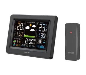 Sencor SWS 4500 Stacja pogodowa czarna / kolorowy wyświetlacz LCD / czujnik bezprzewodowy