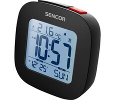 Sencor SDC 1200B czarny / Cyfrowy budzik / Wyświetlacz LED / Termometr