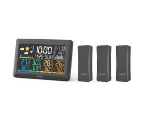 Sencor SWS 6300 Stacja pogodowa czarna / kolorowy wyświetlacz LCD / 3x czujnik bezprzewodowy