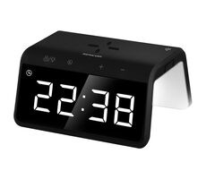 Sencor SDC 7900 Qi czarny / Cyfrowy budzik / Wyświetlacz LED / Bezprzewodowa ładowarka Qi 10W