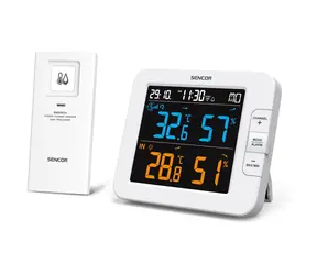 Sencor SWS 8600 SH Stacja pogodowa czarna / kolorowy wyświetlacz LCD / czujnik bezprzewodowy