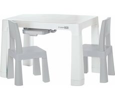 FreeON Plastikowy stół z krzesłami Neo biały/szary / od 3 do 9 lat