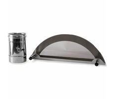 Alfa Forni Low&Slow Kit 5 srebrny / Zdejmowane drzwi ze stali nierdzewnej + przepustnica kontroli temperatury 