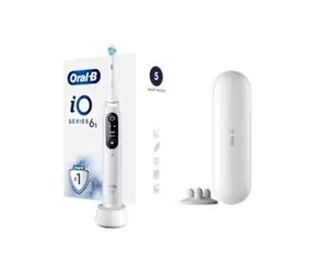 Oral-B iO6 + etui podróżne białe / Elektryczna szczoteczka do zębów / 5 trybów / timer / czujnik nacisku 