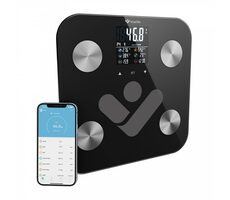 TrueLife FitShape S6 BT czarna / Inteligentna waga osobista / do 180 kg / wyświetlacz LCD / aplikacja mobilna 