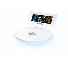 TechniSat iMETEO Q1 biały / Stacja pogodowa / Kolorowy wyświetlacz LCD / Ładowarka Qi / Temperatura / Wilgotność