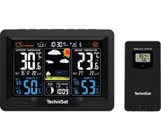 TechniSat iMETEO X1 czarny / Stacja pogodowa / duży kolorowy wyświetlacz LCD / temperatura / ciśnienie / wilgotność / 4X AA