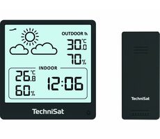 TechniSat iMETEO 200 czarny / Stacja pogodowa / Wyświetlacz LCD / Temperatura / Wilgotność / 4X AA
