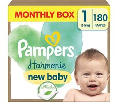 Pampers Harmonie Baby 2-5 kg (180szt.) / Pieluchy / Rozmiar 1 (2-5 kg)