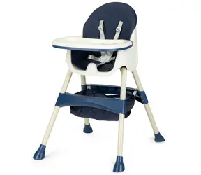 ECOTOYS 2w1 krzesełko do karmienia niebieskie / od 6 miesięcy