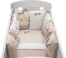 BUBABA Sleep Guardian 12-elementowy zestaw do łóżeczka beżowy