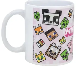 STOR Ceramiczny kubek 325ml Minecraft różowy