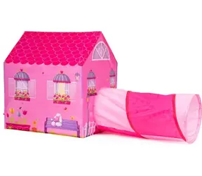 ECOTOYS Namiot do zabawy dla dzieci z tunelem Domek