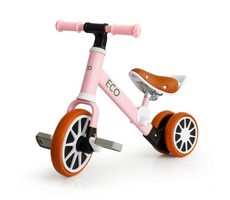 ECOTOYS Rowerek biegowy z odpinanymi pedałami różowy