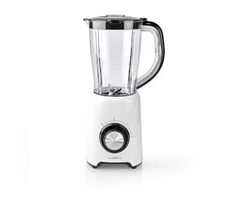 Nedis KABL300CWT biało-czarny / Blender stołowy / 800 W / 1,5 l / 2 prędkości 